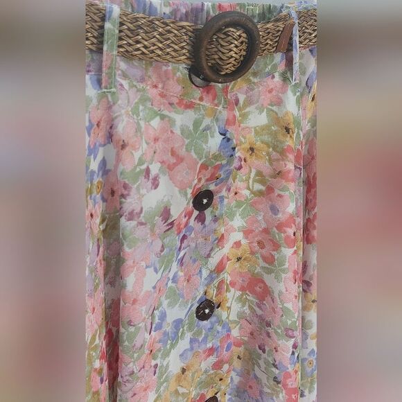 Live 4 Truth Women's XL Floral Skirt Chiffon Hi Low Lined Fairy - Picture 3 of 7